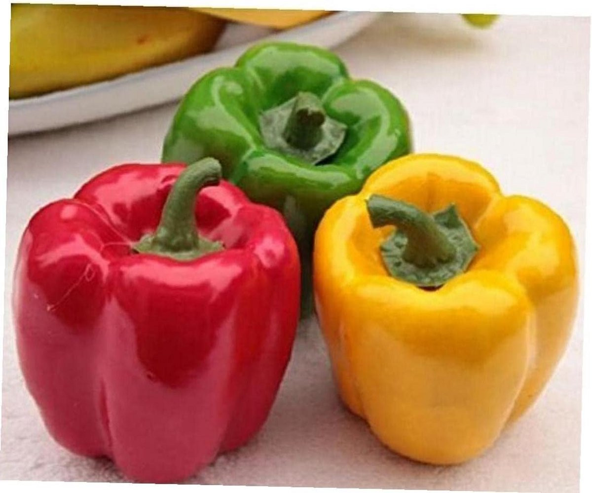 Set van 3 levensechte kunstmatige paprika's voor decoratie