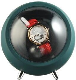 Inspired Deals Watch Winder With Anti Magnetic Watch Winder Protection & Silent Dual Power Operation green