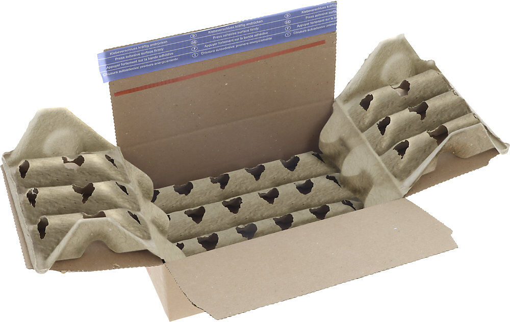 Versandverpackung aus Faserguss, mit Faltboden, Innenmaße 150 x 100 x 50 mm, VE 200 Stk ratioform terra