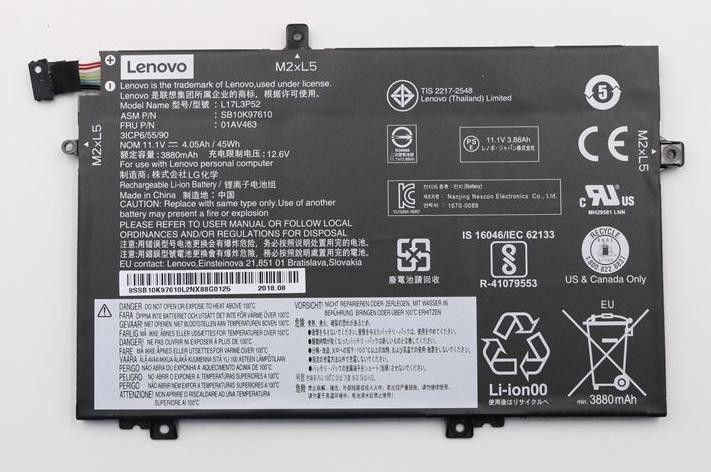 Lenovo Originele batterij 45Wh 11,1V modelnummer 01AV464