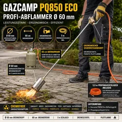 Gazcamp Abflammgerät PQ850 Eco – Abflammer für Garten, Baustelle und Outdoor-Ein...