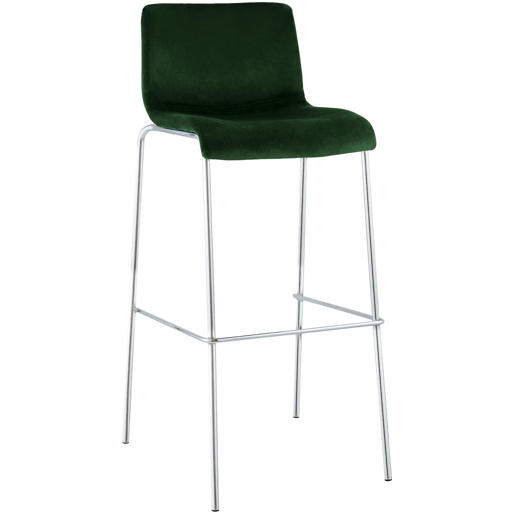 CLP Barhocker Hoover Samt 4-Fuß Chrom - Farbe: grün