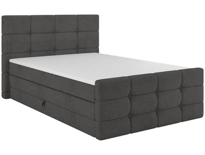 Boxspringbett SHADOW dunkelgrau 140x200cm fest