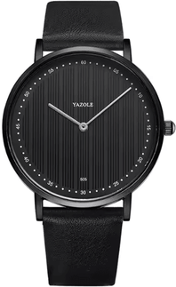 Inspire Essentials Mens Military Style Quartz Watch Genuine Leather Strap a