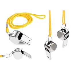 Schiedsrichterpfeife mit Ball, gelbe Metallschnur, 40 cm