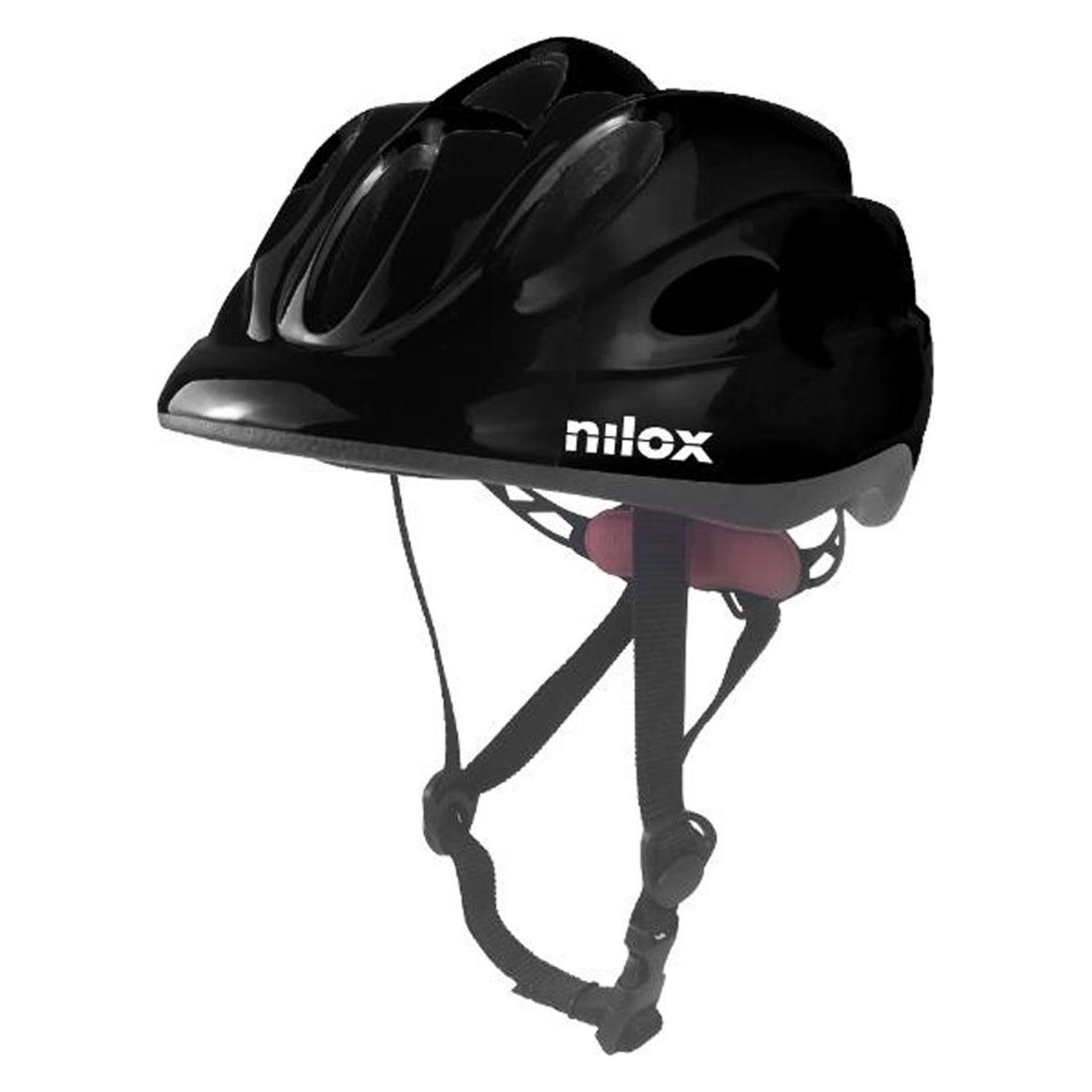 Nilox Velohelm Kids, schwarz, mit LED, 52-57 cm (52 - 57 cm) (NXHELMETKID)