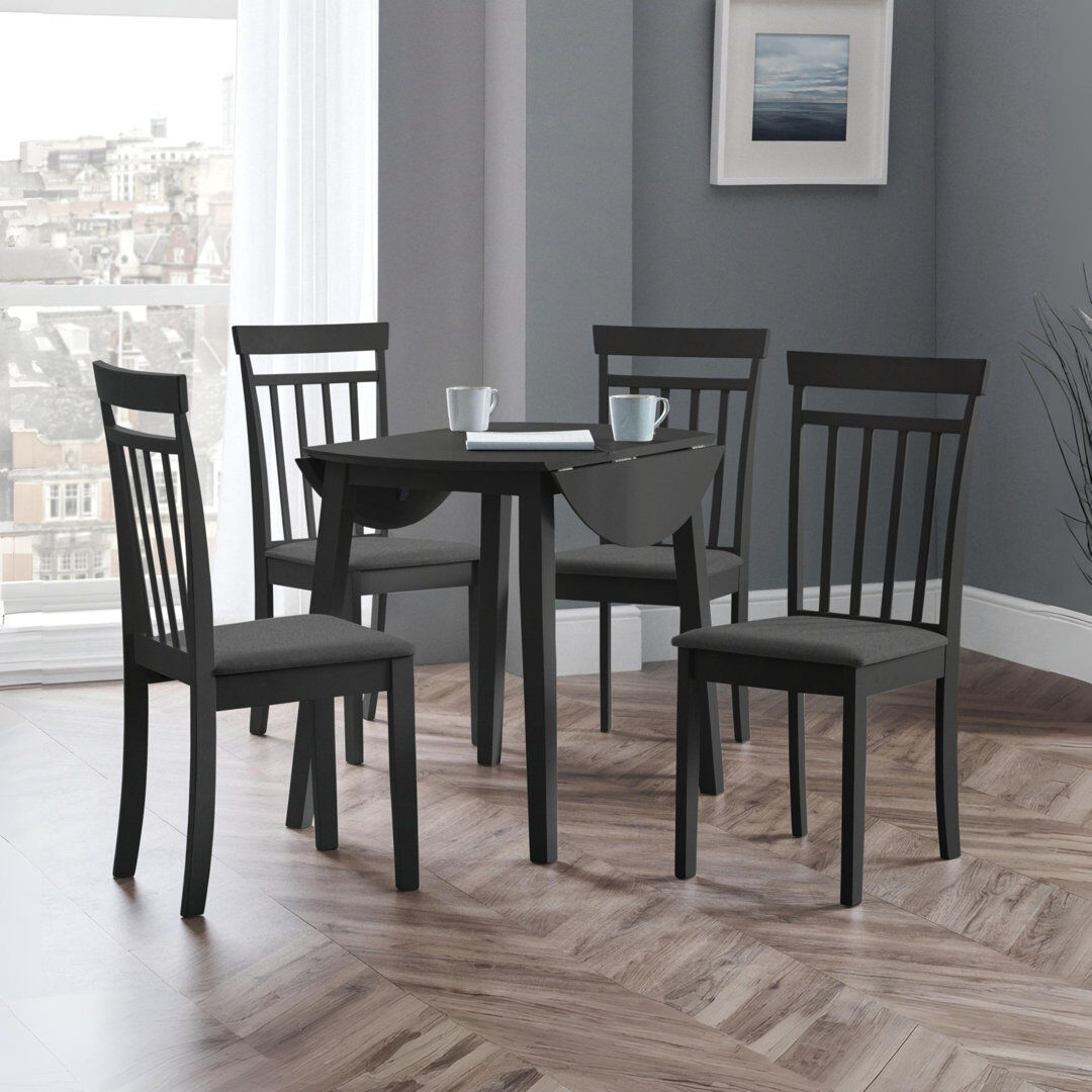 Breakwater Bay Exeter 4 -Person Drop Leaf Dining Set Black 4
