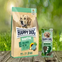 Happy Dog Premium NaturCroq Balance 15 kg + Happy Dog Dental Sticks *geschenkt*
