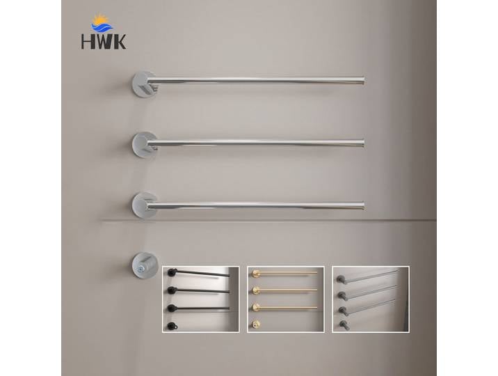 Porte-serviettes électrique à installation cachée noir/chrome/or brossé. Sèche-serviettes thermostatique pour salle de bain. Porte-serviettes chauffant.