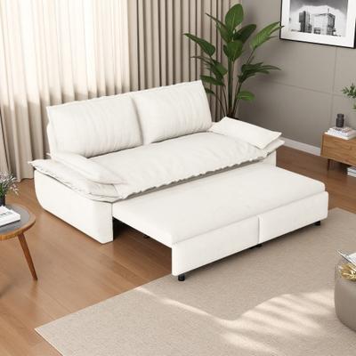 ZWYO HOSIMU "73.2"" Queen Pull-Out Sofa Bed, 3-in-1 Convertible Sleeper Sofa, Multi-Functional Velvet Loveseat Bed with Easy Assembly"