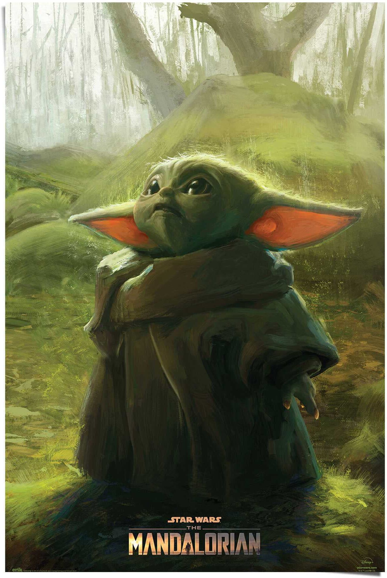 Reinders! Poster REINDERS "Baby Yoda Grogu", grün (farbe bild(er): grün), B:61cm H:91,5cm T:0,1cm, Papier, Bilder, Poster farbe bild(er): grün B/H/T: 61cm x 91,5cm x 0,1cm