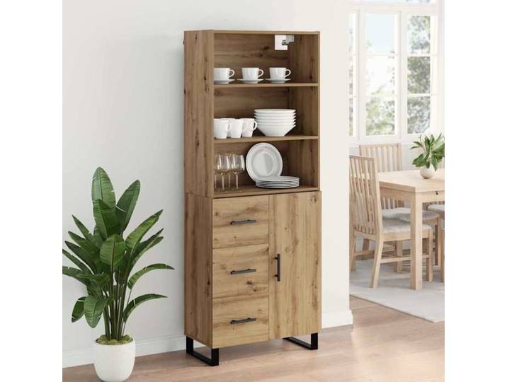 Décoratif - Haut Armoire - Armoire haute - Placard de rangement - 2 pcs Chêne artisanal - bois d'ingénierie con8110701