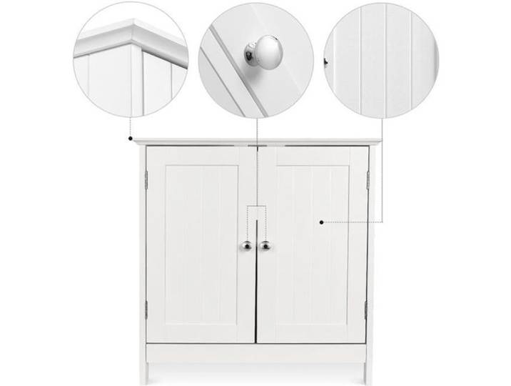 Meuble sous lavabo - Armoire de Rangement pour Vasque - Blanc - Moderne - 60x30x60cm