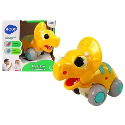 Dinosaurier auf Rädern Gelbe Triceratops Figur