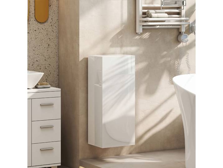 HOMCOM Meuble Mural Salle de Bain Blanc 2 Étagères Verre