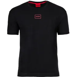 HUGO Herren T-Shirt - Laze, Rundhals, Kurzarm, Logo, Baumwollmischung Schwarz / M
