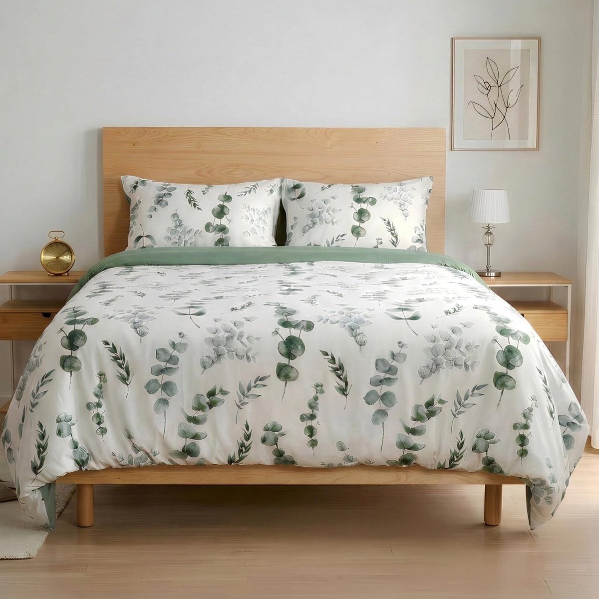 Elzusha Bedlinnen Set 4 Delig voor 135 cm Bedden - Eucalyptus - 135 x 200 cm