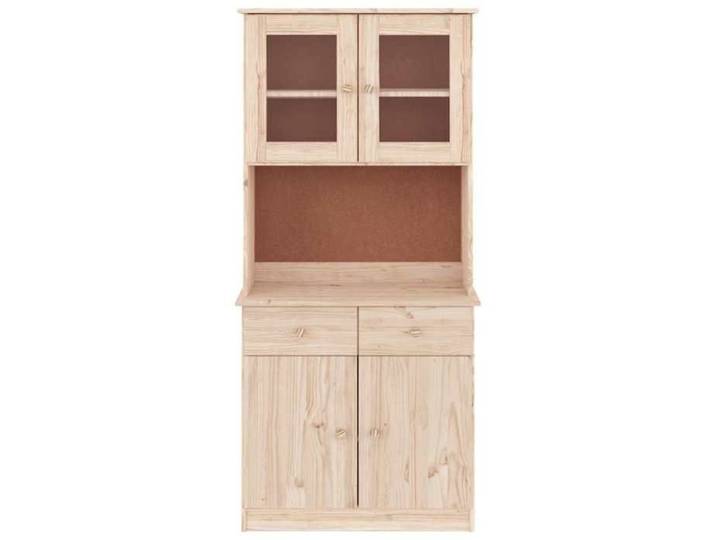 En soldes - Cabinet Armoire de rangement - Buffet bahaut vaisselier ALTA 77x35x165cm bois massif de pin 8_9129805