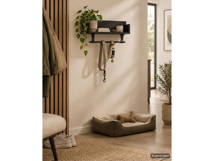 Schildmeyer Ella 157233 Étagère avec porte-serviettes\, Noir mat
