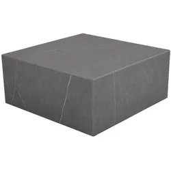 Gartencouchtisch Zten aus Aluminium mit Steinplatte, modern, dunkelgrau, 80x80 cm
