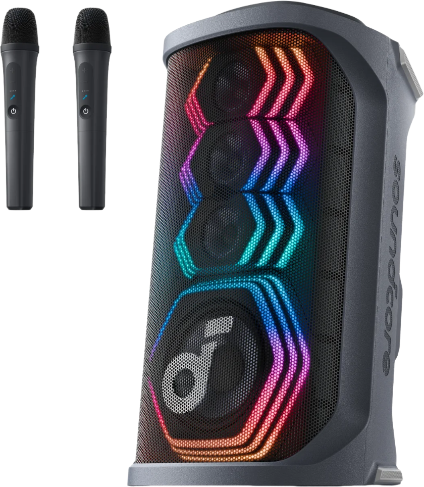 soundcore Rave 3S   AI Karaoke Party Speaker with 200W Sound, Light Show 2 Pack (For Stereo Setups)