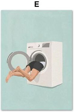 Inspired Living Modern Nordic Laundry Room Canvas Wall Art Print 40x60cm No Frame e