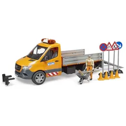 BRUDER - MB Sprinter Kommunal mit Light & Sound Modul, Fahrer und Zubehör 02677