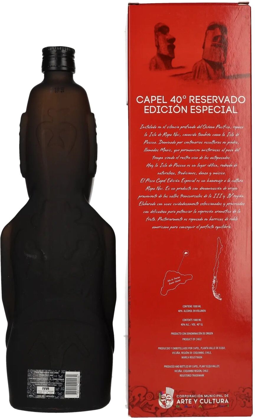 Pisco Capel Reservado Edición Especial MOAI 40% Vol. 1l in Geschenkbox