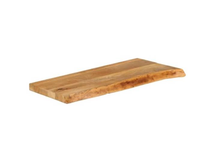 KGHFDVB Tischplatte Mango 140 x 30 x 2,5 cm mit Baumkante Massivholz Natur Massives Mangoholz mit natürlichem Finish, 1 Baumkante an einer Seite, für Esstisch und Gastronomie, einfache Reinigung