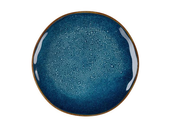 Assiette plate en grès bleu