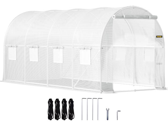 VEVOR Toit arqué Serre en film plastique Maison de plantes Tunnel 4\,6x2\,1x2\,1m