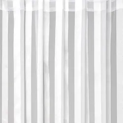 Arsvita Dekoschal Gardine Vorhang Streifen halbtransparent Auswahl: Universalband 140x 175cm weiß - perlweiß