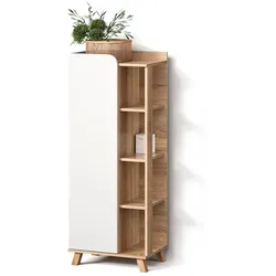 MIDISCHRANK Marano Sonoma/Weiß 50 x 128 cm mit Tür und offenen Fächern