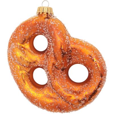 Christbaumschmuck KREBS GLAS LAUSCHA "Bretzel", orange (braun), B:11cm H:11cm T:11cm Ø:11cm, Glas, Weihnachtsbaumschmuck, Glas, 1 Stück