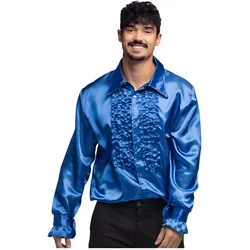 Boland Schlagerstar Rüschenhemd blau (M)