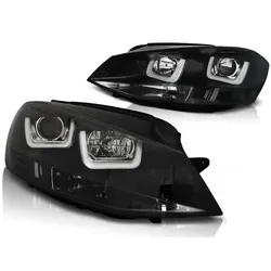 Scheinwerfer U-Tube LED Tagfahrlicht passend für VW Golf 7 Bj. 12-16 Schwarz