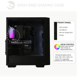 Sedatech Expert Gaming PC - UCCH843I4I1HF (1000 GB, 32 GB, Intel Core i5-10600KF), PC, Schwarz