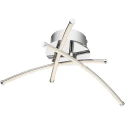 Deckenlampe Deckenleuchte Wohnzimmerlampe Wohnzimmerleuchte Schlafzimmerlampe Designleuchte, 3 Flammig, Metall Chrom, LED 9W 990Lm warmweiß, DxH 38x11,5cm