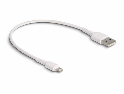 Delock USB-Ladekabel USB 2.0 Apple Lightning Stecker, USB-A Stecker 0.30m Weiß 87866