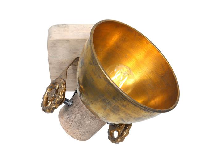 Spot - bronze - Gearwood - holz metall - aufbauleuchte - E27 - 7968BR - Mexlite