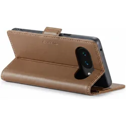 Caseme Brieftaschenhülle für Google Pixel 10a Anti-RFID mit Ständer (Google Pixel 10a), Smartphone Hülle, Braun