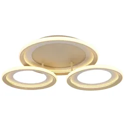 LED Deckenleuchte Deckenlampe Flurlampe schwenkbare Ringe Sand Metall L 62,5 cm