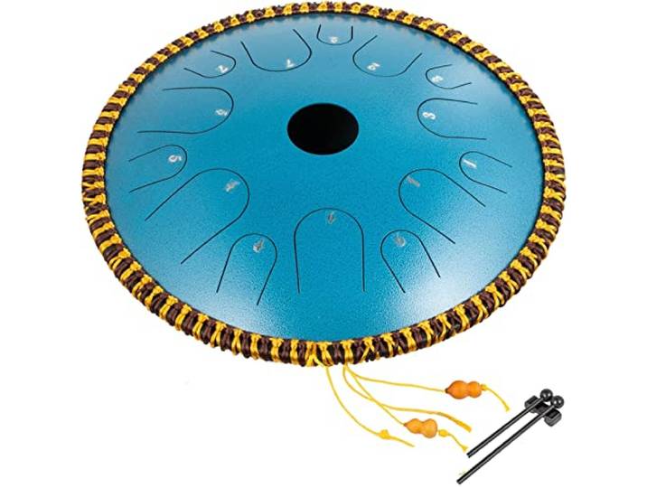 14-Zoll-14-Ton-Stahlzunge-Trommel in C-Moll 36 cm Handpfanne Trommelbehälter mit Reisetasche Percussion Instruments Trommel Für Erhöhte Langlebigkeit(Mineral Green)