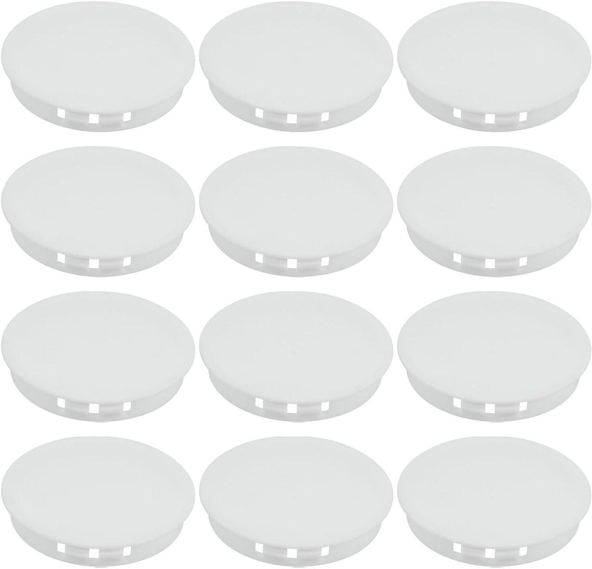 Gatpluggen Rond - Wit - Schroefgatafdekkingen met Mat Oppervlak - Bodemdiameter: 55 mm