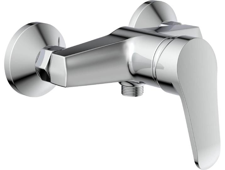 Duscharmatur SCHÜTTE Tessa , grau (chrom), B:18,2cm H:11,7cm T:11,2cm, Kunststoff, Messing, Metall, Armaturen, Duscharmatur, Wasserhahn Bad, Mischbatterie Dusche in Chrom