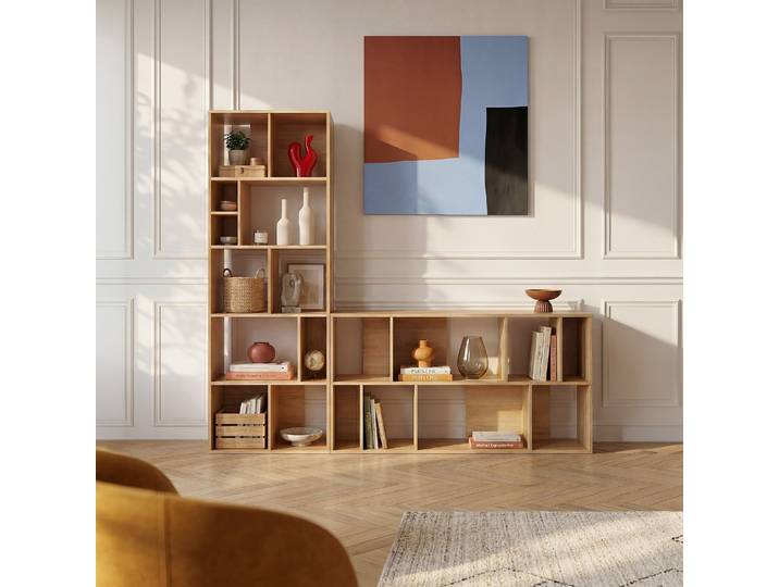 HABITAT - Ensemble de bibliothèques en chêne L236 cm - Naturel - Design by Hélèna Pille - Will