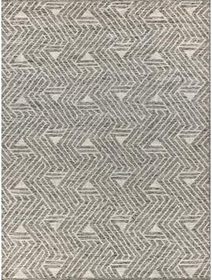 EXQUISITE RUGS Eaton Hand-knotted Wool/Bamboo Silk Charcoal/Ivory Area Rug.