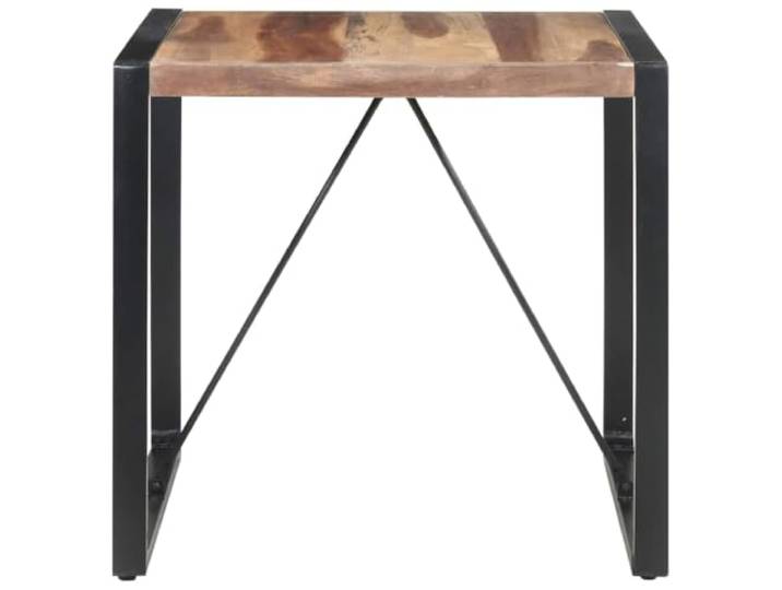 GPUTYGHN Esstisch 80x80x75 cm Massivholz Akazie Gummibaum Industrie-Stil,Stahlbeine pulverbeschichtet,natürliche Holzmaserung,Esszimmer,Küche