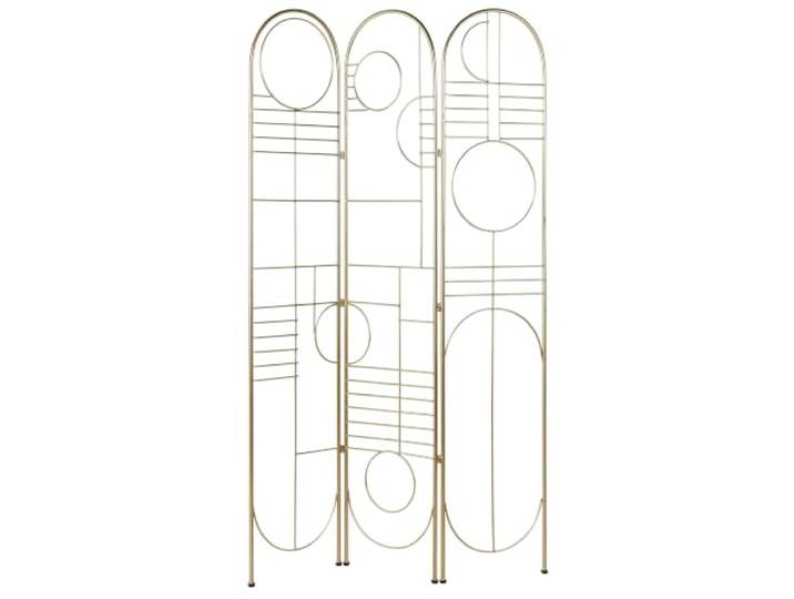 Deko Raumteiler 3-teilig 100x170 cm aus Metall Gold faltbar freistehend Turania