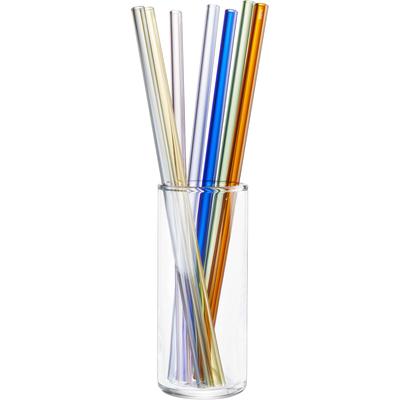 Trinkhalme GEFU "FUTURE", bunt, L:23cm Ø:0,8cm, Borosilikatglas, Küchenhelfer-Sets, inkl.. 1 Reinigungsbürste
